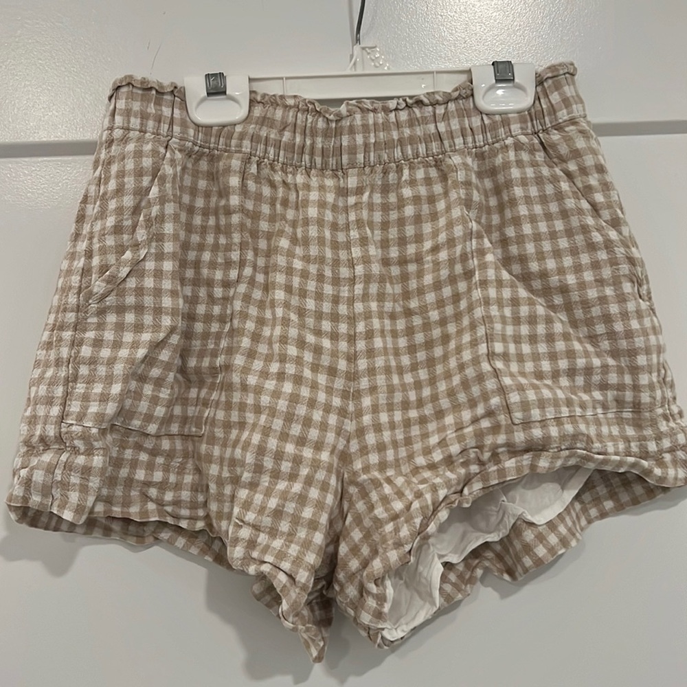 Abercrombie gingham pull on shorts